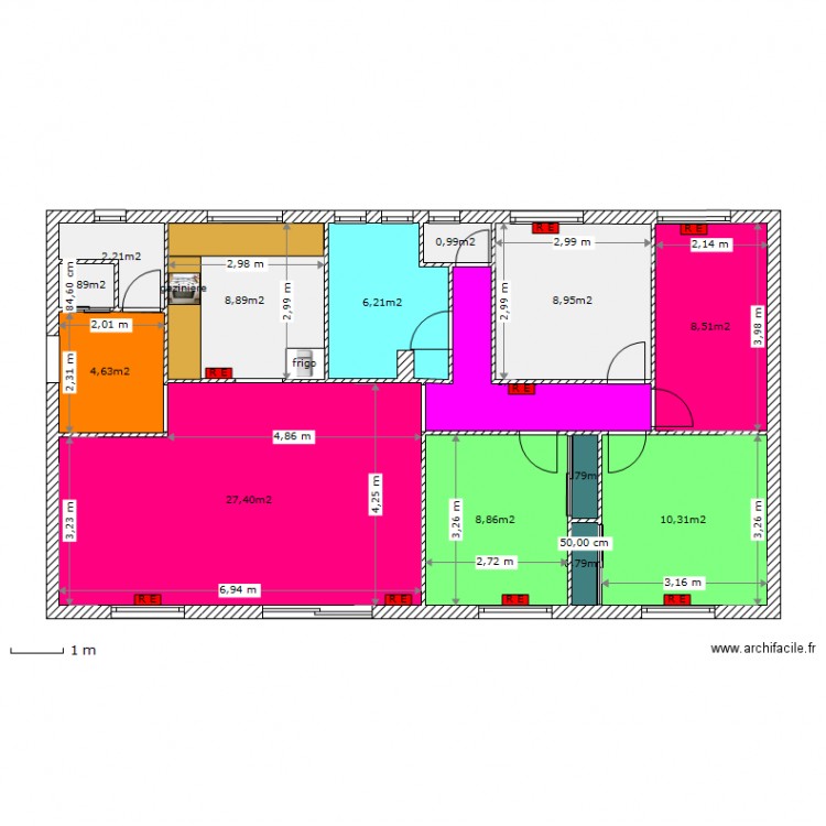 plan maison sdb . Plan de 0 pièce et 0 m2