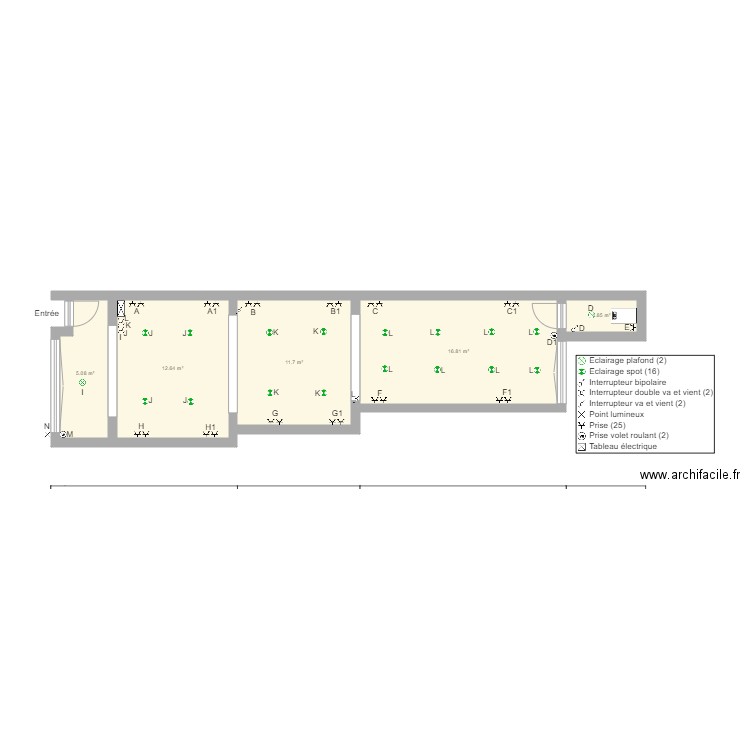 Plan electrique W. Plan de 0 pièce et 0 m2