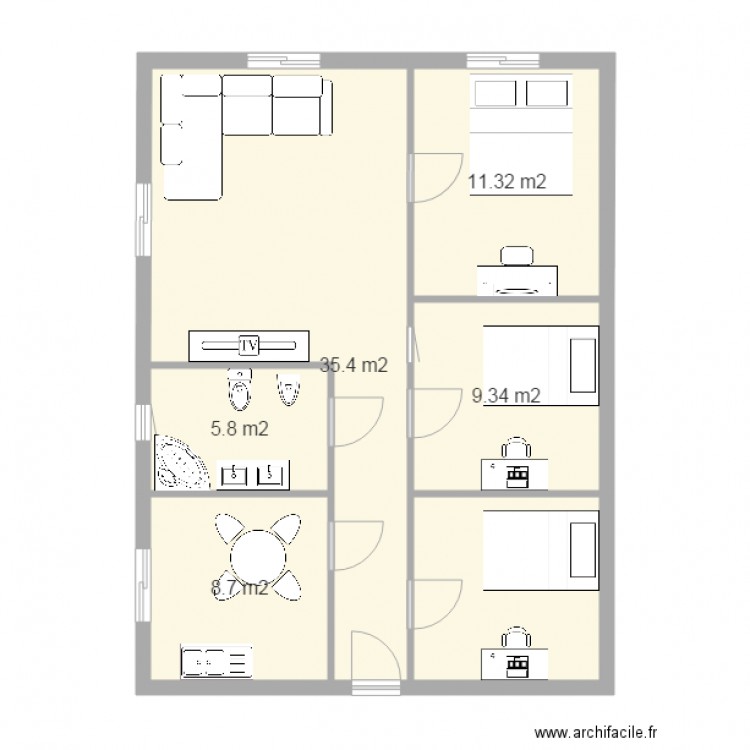 xcv. Plan de 0 pièce et 0 m2