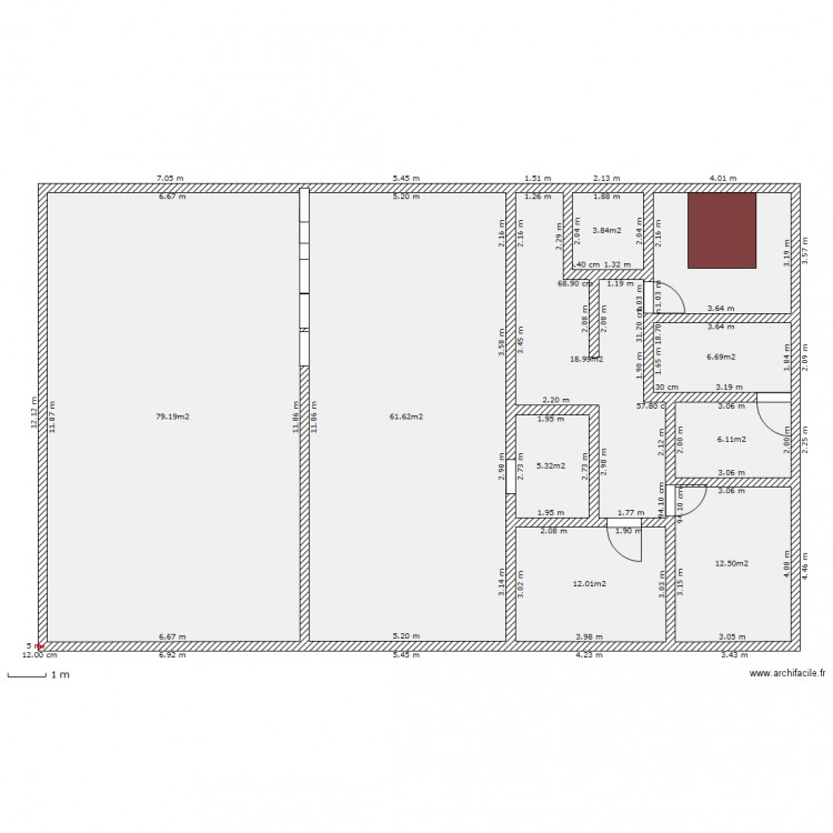 attique. Plan de 0 pièce et 0 m2