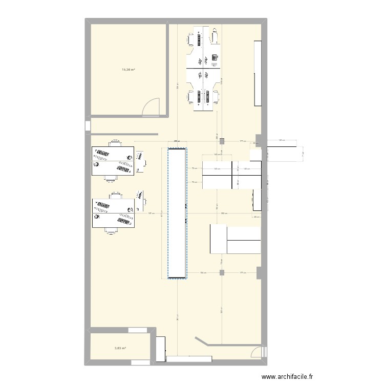 plan bureau st michel 0. Plan de 3 pièces et 125 m2