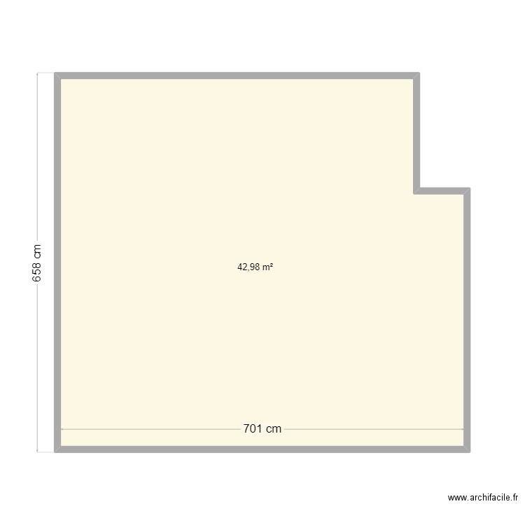 GRenier. Plan de 1 pièce et 43 m2