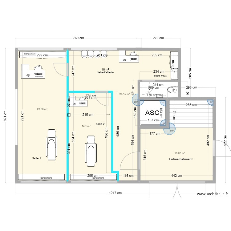 Cabinet - Nyon RDC modif. Plan de 4 pièces et 82 m2