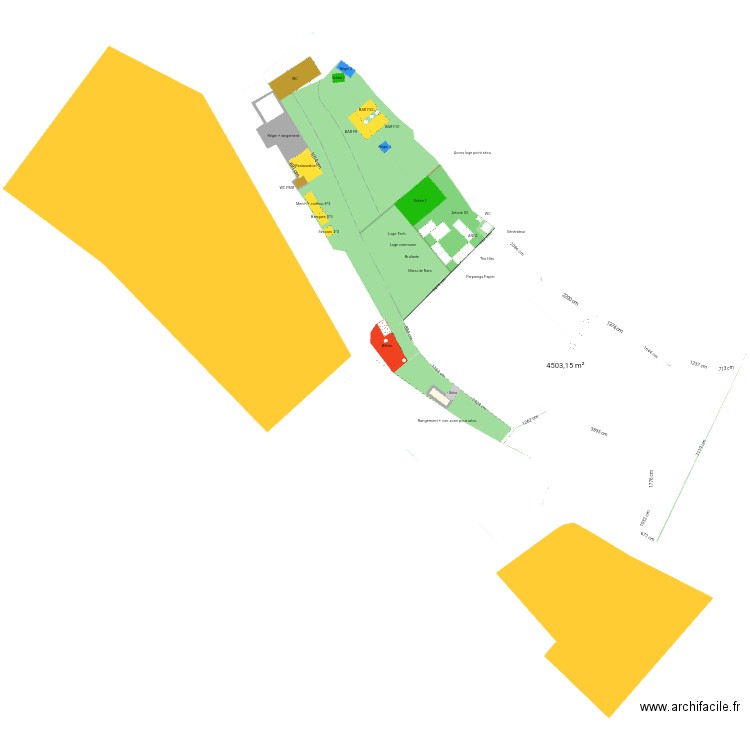 Les Audacieux 2025 dimension . Plan de 2 pièces et 288 m2