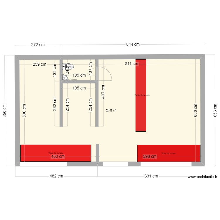 plan salle d examin aprés. Plan de 1 pièce et 63 m2