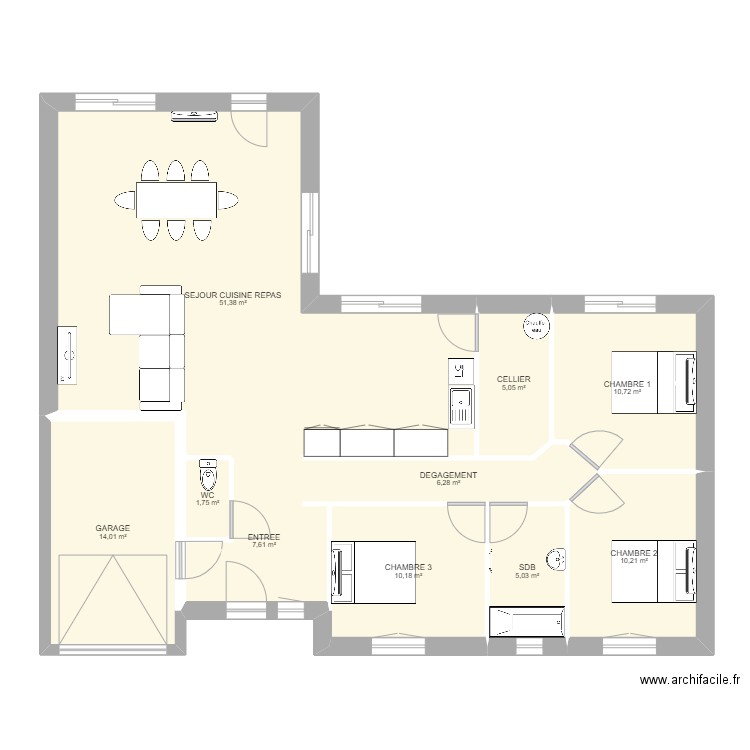 Anna. Plan de 10 pièces et 122 m2