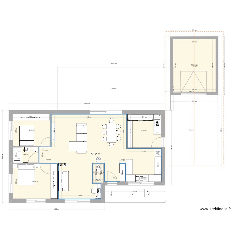 ANNIE 1. Plan de 9 pièces et 221 m2