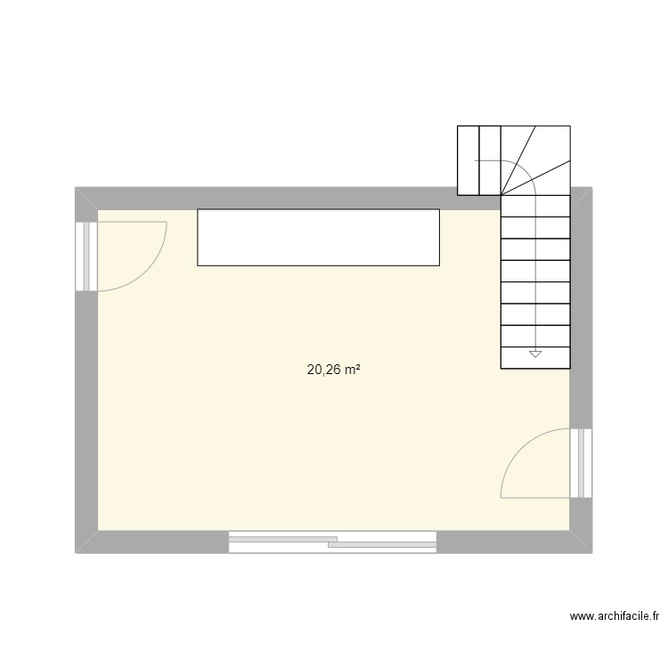 test. Plan de 1 pièce et 20 m2