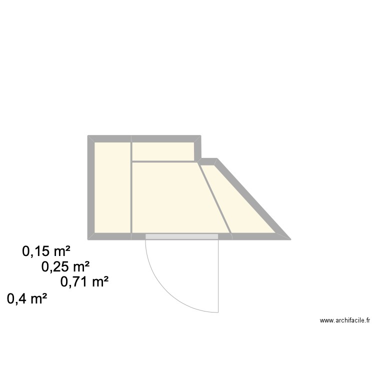 placard cannes. Plan de 4 pièces et 2 m2