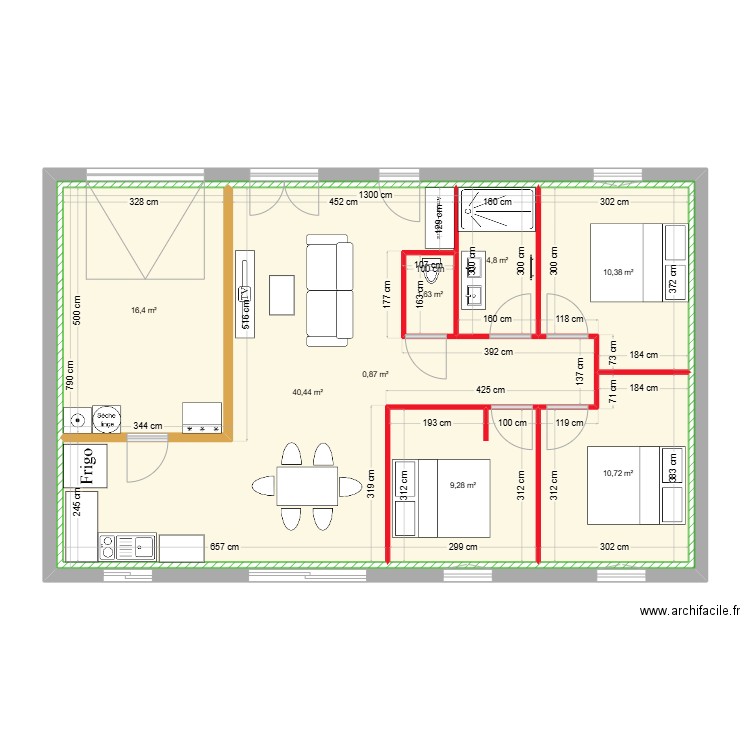 maison 2 . Plan de 8 pièces et 196 m2