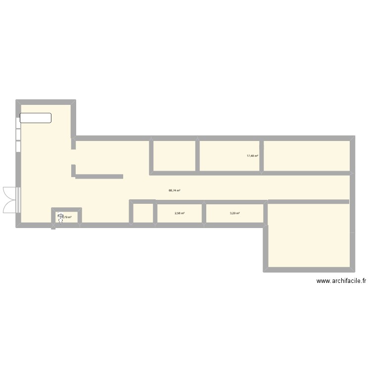 institut. Plan de 5 pièces et 91 m2