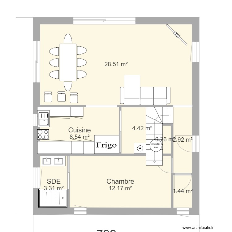 Riquebonne chambre RDC 2. Plan de 0 pièce et 0 m2