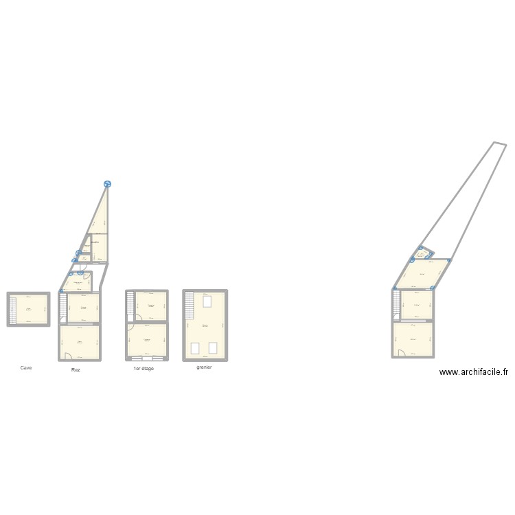 plan maison. Plan de 14 pièces et 195 m2