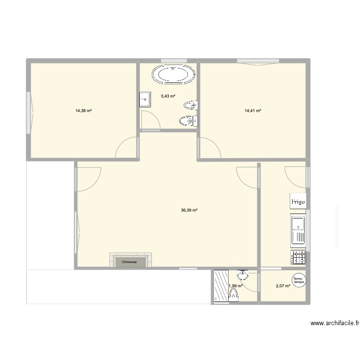 Casa Funes sin muebles. Plan de 6 pièces et 75 m2