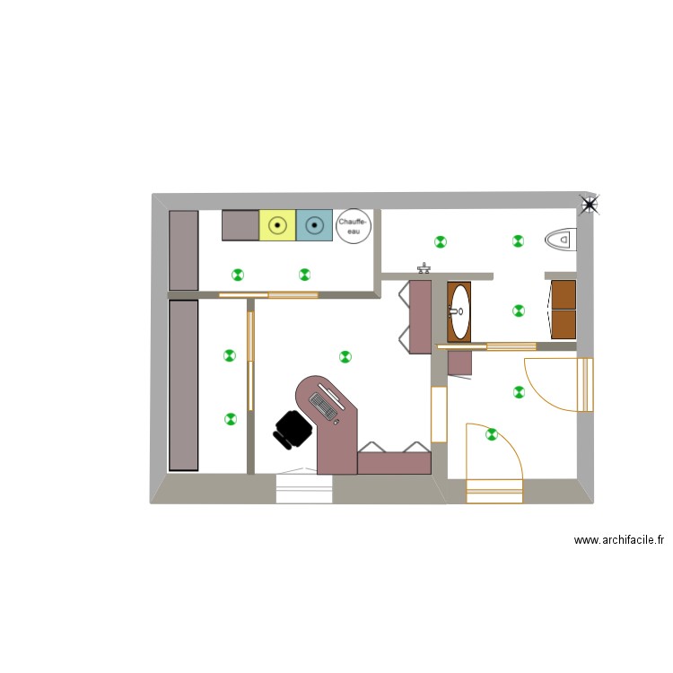 douche. Plan de 0 pièce et 0 m2