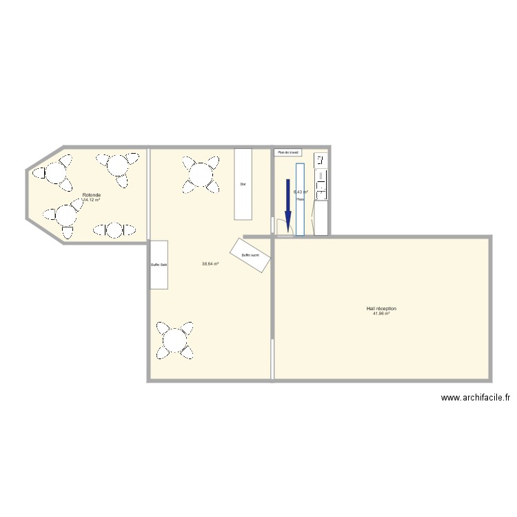 Cafeteria. Plan de 0 pièce et 0 m2