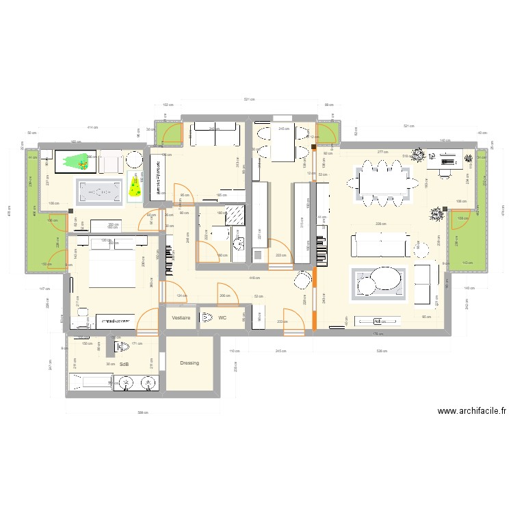 Appartement avec Meubles. Plan de 0 pièce et 0 m2