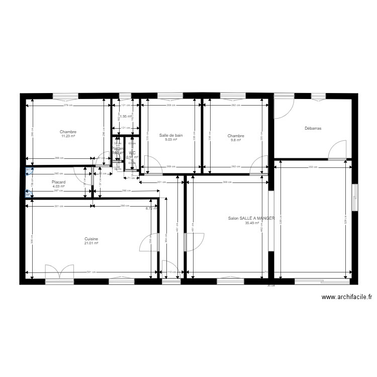 Plan initial cotations. Plan de 0 pièce et 0 m2