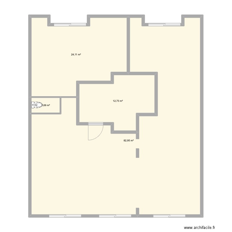 de gaulle pornichet. Plan de 4 pièces et 121 m2