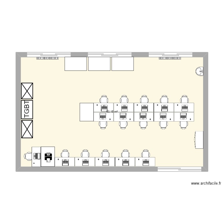 test. Plan de 1 pièce et 60 m2