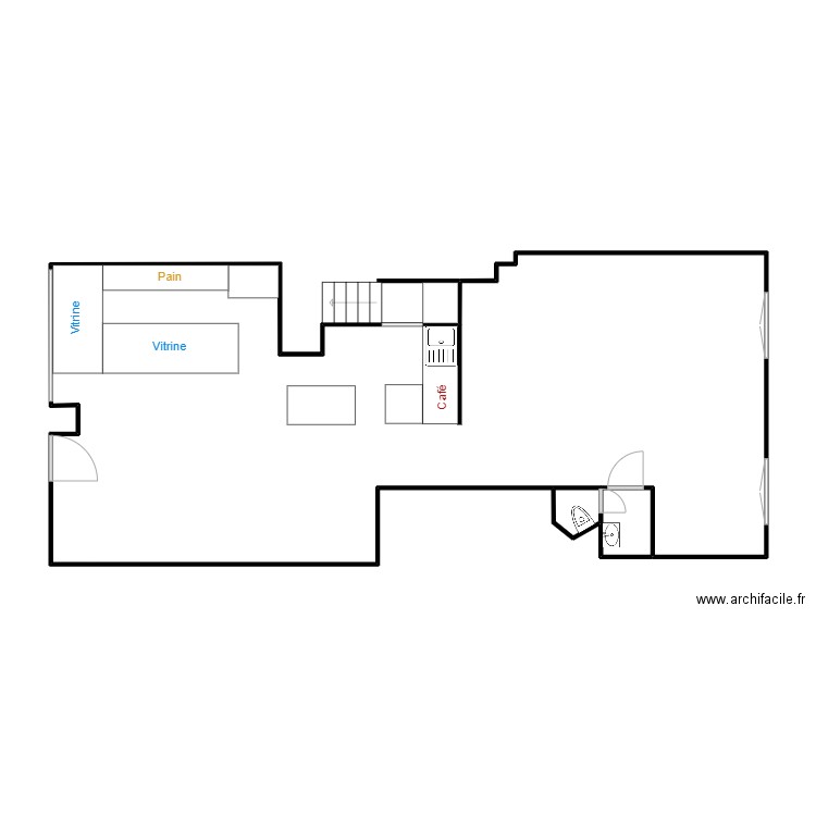 Plan Carouge Tram vide. Plan de 3 pièces et 73 m2