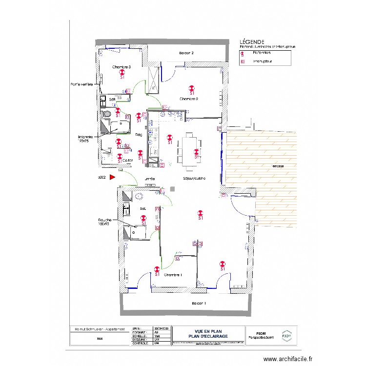 Electricité. Plan de 0 pièce et 0 m2