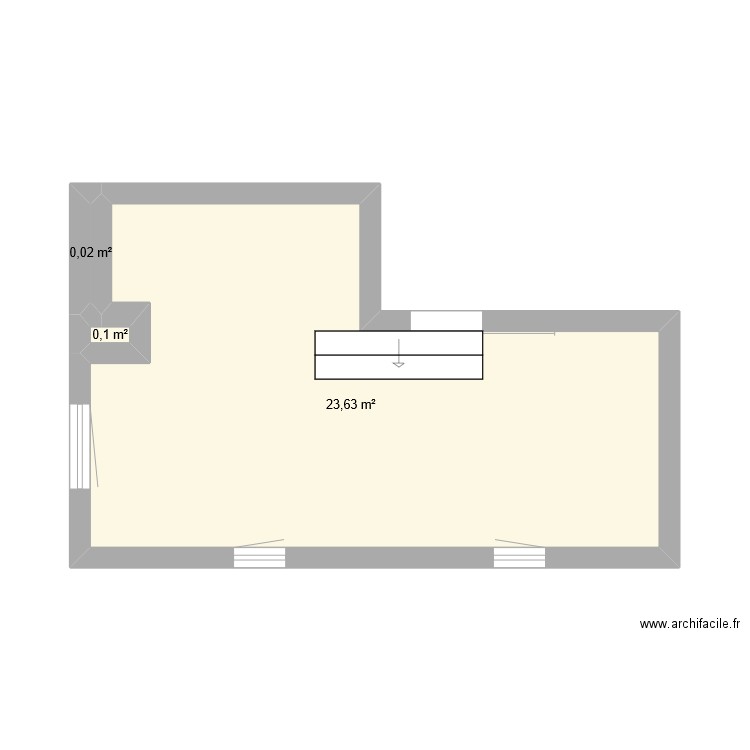 salle de jeu. Plan de 3 pièces et 24 m2