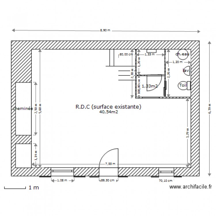 r-d-chaussée(existant). Plan de 0 pièce et 0 m2