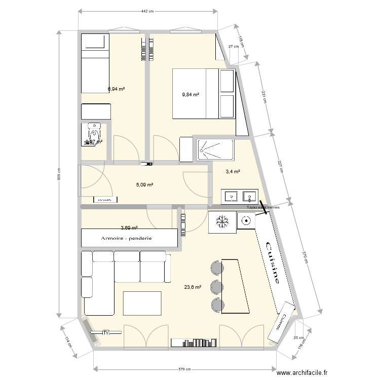 Plan reamenagé 2. Plan de 0 pièce et 0 m2