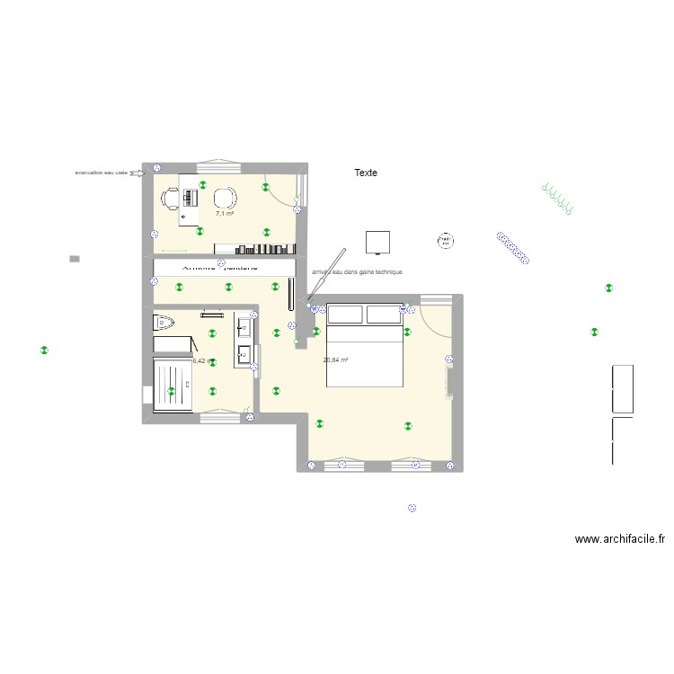 Chambre / BUreau . Plan de 0 pièce et 0 m2