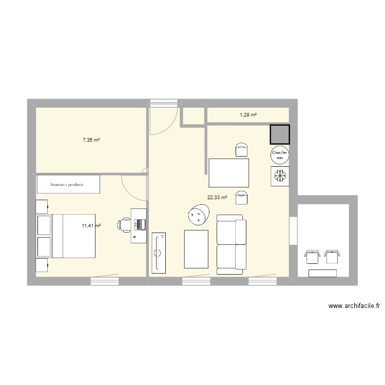 Baya A103. Plan de 4 pièces et 42 m2