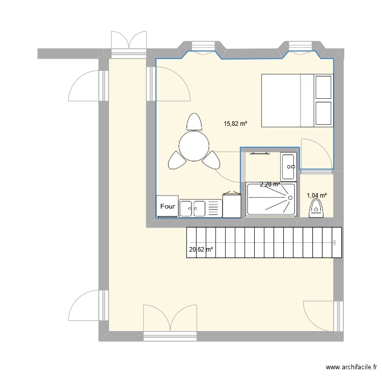 Plan saint etienne de cuine . Plan de 4 pièces et 40 m2