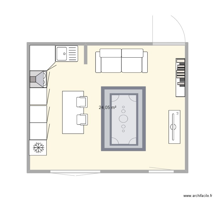 CUISINE MUR FOND. Plan de 0 pièce et 0 m2