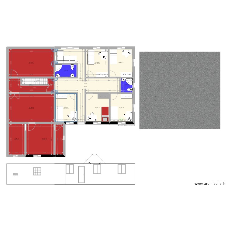 projet_house. Plan de 13 pièces et 166 m2