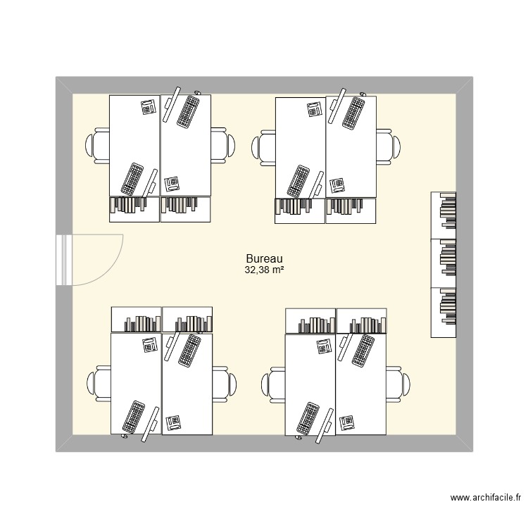 Bureau Actuel Scania. Plan de 1 pièce et 32 m2