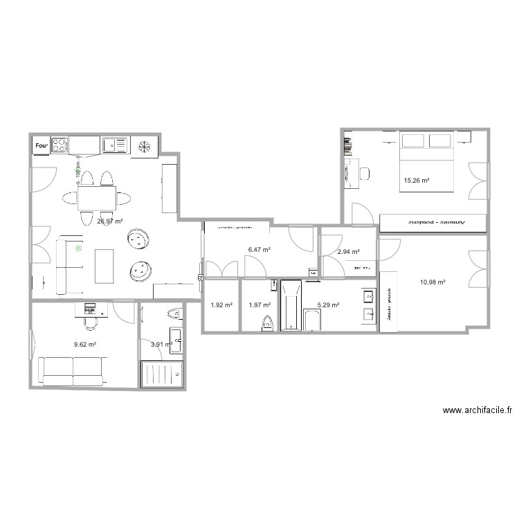 Marjolin salon ouvert 2. Plan de 0 pièce et 0 m2