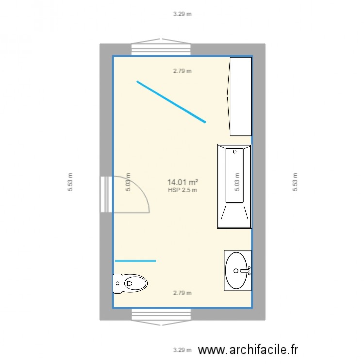 salle de bain RDC. Plan de 0 pièce et 0 m2