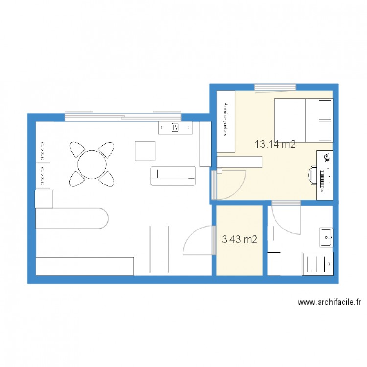 Chambre. Plan de 0 pièce et 0 m2