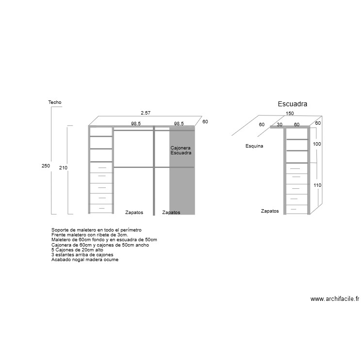 Vestidor 5. Plan de 0 pièce et 0 m2