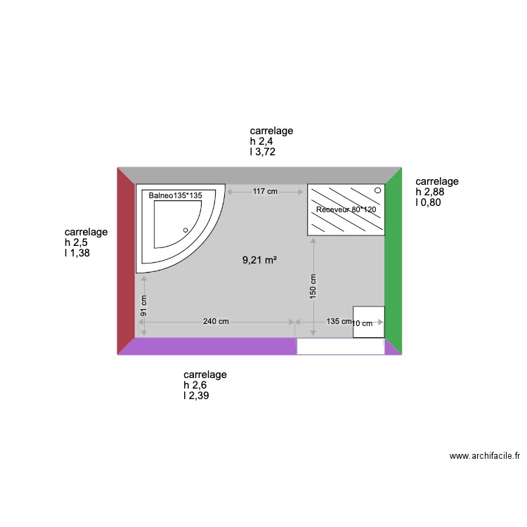 SDB audrey. Plan de 0 pièce et 0 m2