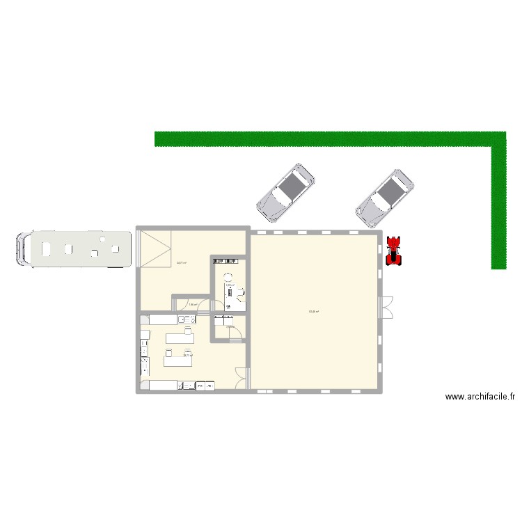 Restaurant . Plan de 6 pièces et 148 m2