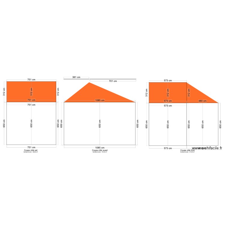 plan coupe apres travaux. Plan de 0 pièce et 0 m2