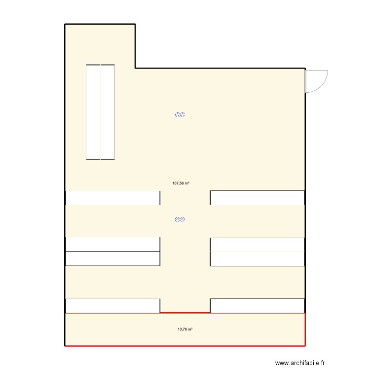 WEB OpenSpace. Plan de 2 pièces et 121 m2