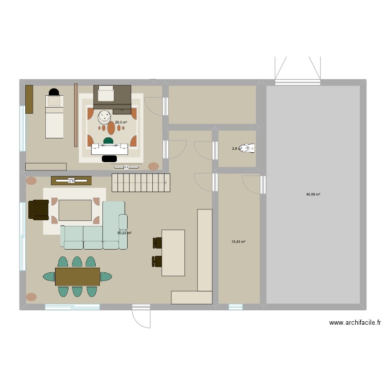 Maison. Plan de 5 pièces et 133 m2