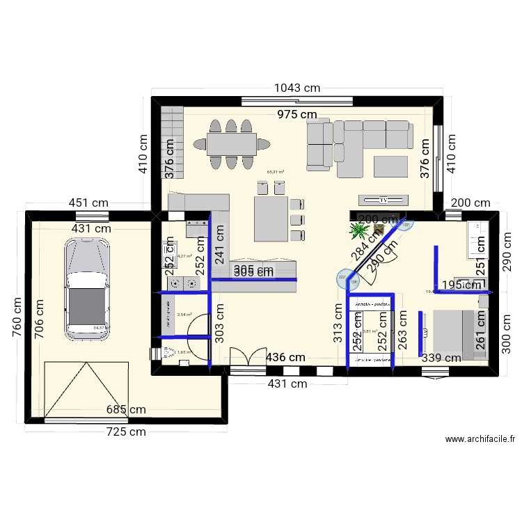 Saint cassien plomberie . Plan de 14 pièces et 262 m2