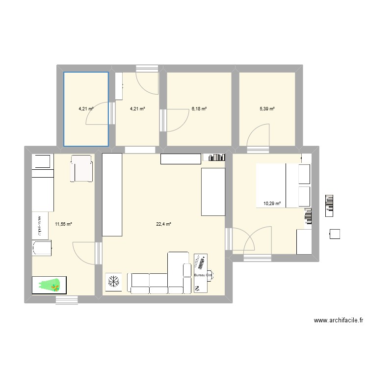 Maison CC - 2. Plan de 7 pièces et 64 m2