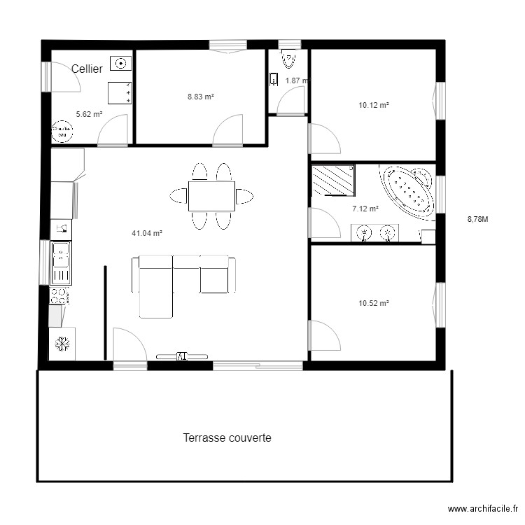 Plan 1 CLO 5 1. Plan de 7 pièces et 85 m2