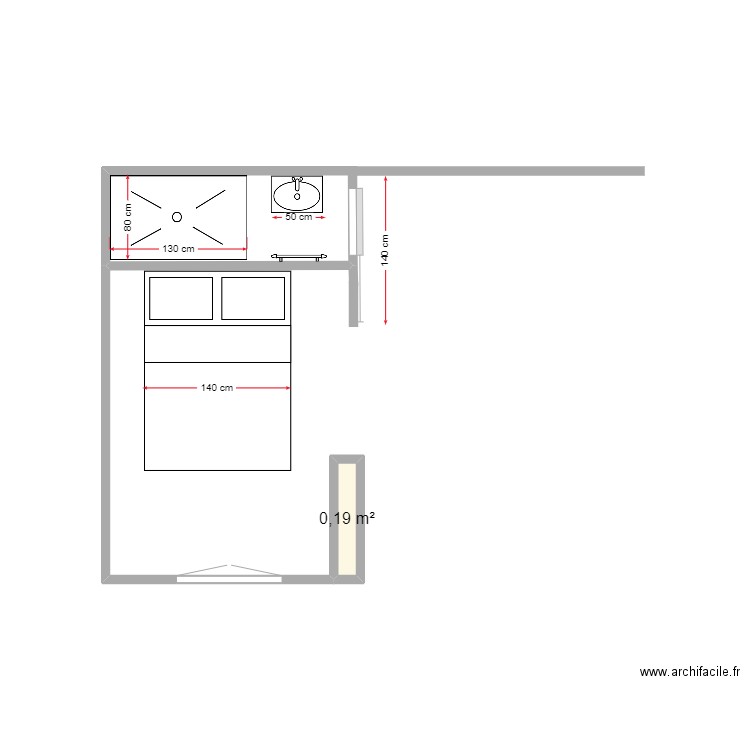 AILLERET 7 ème étage option 3. Plan de 1 pièce et 0 m2