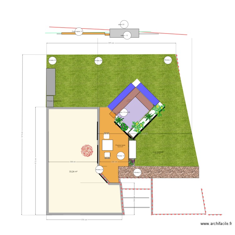 Option SPA. Plan de 1 pièce et 33 m2