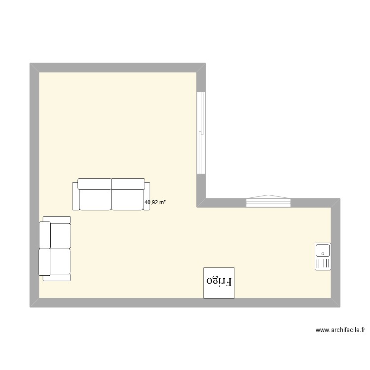 Plan1. Plan de 1 pièce et 41 m2